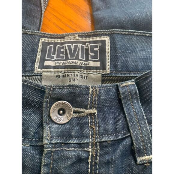 Levi Strauss 514 Original Riveted Mens Dark Blue Jeans - Picture 5 of 10